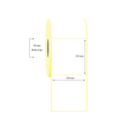  - 100mm x 120mm Tekli Lamine Termal Etiket