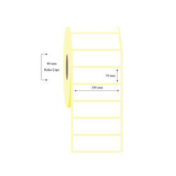  - 100mm x 30mm Tekli Lamine Termal Etiket