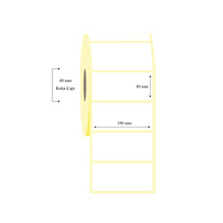  - 100mm x 40mm Tekli Lamine Termal Etiket