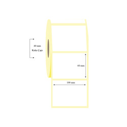  - 100mm x 60mm Tekli Lamine Termal Etiket