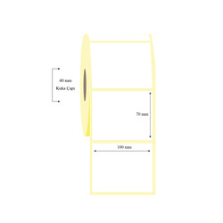  - 100mm x 70mm Tekli Lamine Termal Etiket