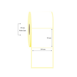  - 100mm x 90mm Tekli Lamine Termal Etiket