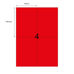  - 105mm x 148,5mm Kırmızı Lazer Etiket