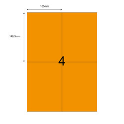  - 105mm x 148,5mm Turuncu Lazer Etiket