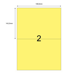  - 199,6mm x 143,5mm Sarı Lazer Etiket