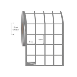 20mm x 40mm 4 Lü Ayrık Fasson Fastyre Etiket - 