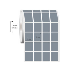 20mm x 40mm 4 Lü Ayrık Silvermat Etiket - 