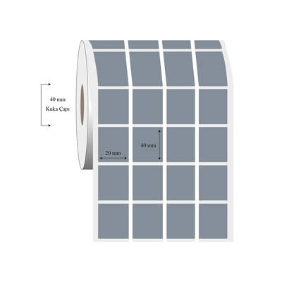 20mm x 40mm 4 Lü Ayrık Silvermat Etiket - 1