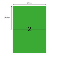  - 210mm x 148,5mm Yeşil Lazer Etiket