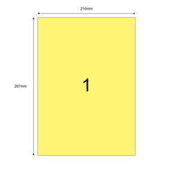  - 210mm x 297mm Sarı Lazer Etiket