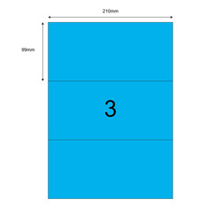  - 210mm x 99mm Mavi Lazer Etiket