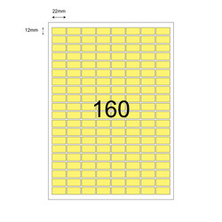 22mm x 12mm Sarı Lazer Etiket - 