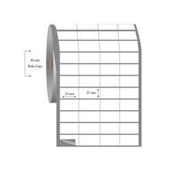 25mm x 25mm 4 Lü Bitişik Fasson Fastyre Etiket - 