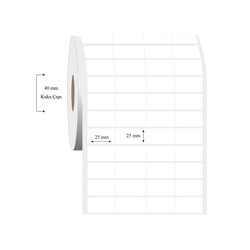 25mm x 25mm 4 Lü Bitişik PP Şeffaf Etiket - 