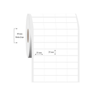 25mm x 25mm 4 Lü Bitişik PP Şeffaf Etiket - 1