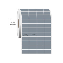 25mm x 25mm 4 Lü Bitişik Silvermat Etiket - 