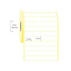 25mm x 25mm 4 Lü Bitişik Wellum Etiket - 