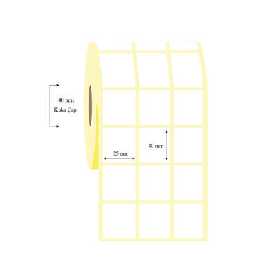 25mm x 40mm 3 Lü Ayrık PP Opak Etiket - 1