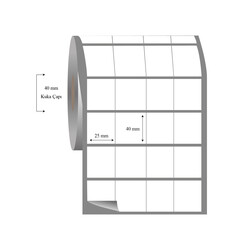 25mm x 40mm 4 Lü Bitişik Fasson Fastyre Etiket - 