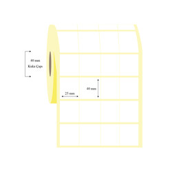 25mm x 40mm 4 Lü Bitişik Termal Etiket - 