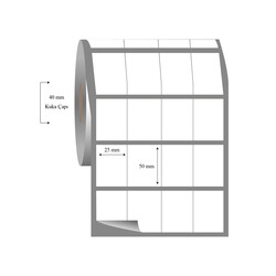 25mm x 50mm 4 Lü Bitişik Fasson Fastyre Etiket - 