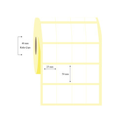 25mm x 50mm 4 Lü Bitişik Wellum Etiket - 