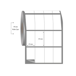 25mm x 60mm 4 Lü Bitisik Fasson Fastyre Etiket - 