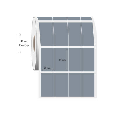 25mm x 60mm 4 Lü Bitisik Silvermat Etiket - 1