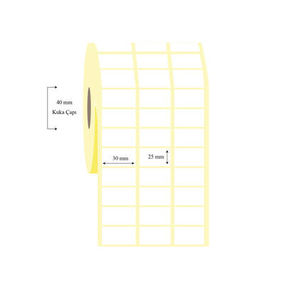 30mm x 20mm 3 Lü Ayrık PP Opak Etiket - 1