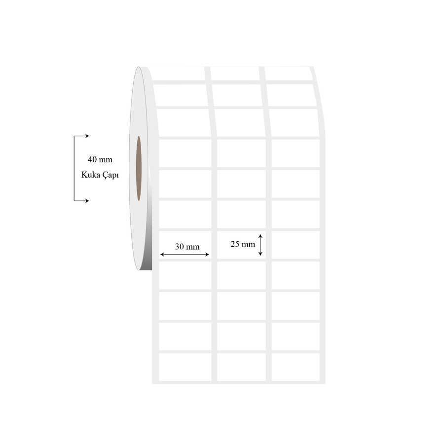 30mm x 20mm 3 Lü Ayrık PP Şeffaf Etiket