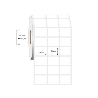 30mm x 30mm 3 Lü Ayrık PP Şeffaf Etiket - 1