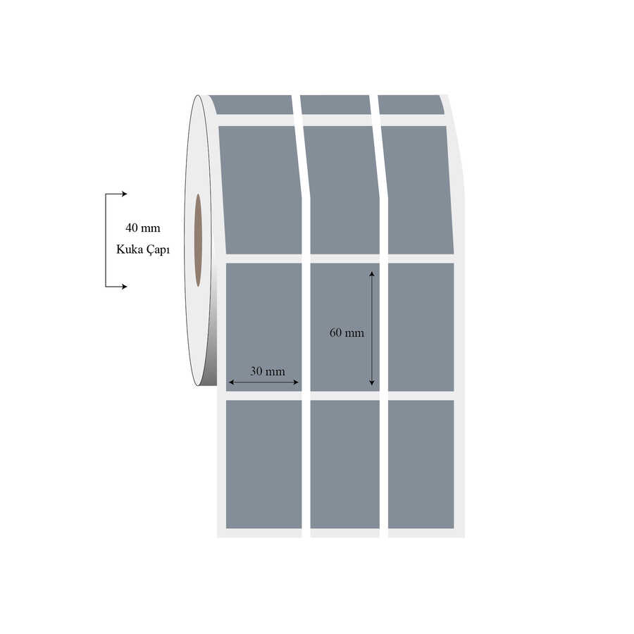 30mm x 60mm 3 Lü Ayrık Silvermat Etiket