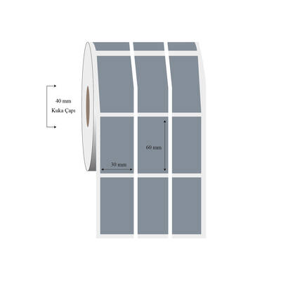 30mm x 60mm 3 Lü Ayrık Silvermat Etiket - 1