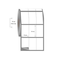 30mm x 60mm 3 Lü Bitişik Fasson Fastyre Etiket - 