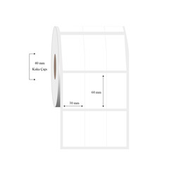 30mm x 60mm 3 Lü Bitişik PP Şeffaf Etiket - 