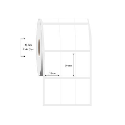 30mm x 60mm 3 Lü Bitişik PP Şeffaf Etiket - 1