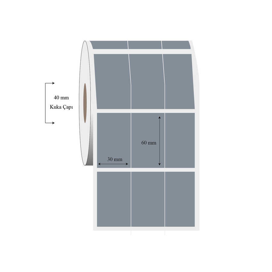 30mm x 60mm 3 Lü Bitişik Silvermat Etiket