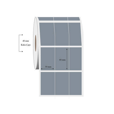 30mm x 60mm 3 Lü Bitişik Silvermat Etiket - 1