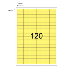 31mm x 14mm Sarı Lazer Etiket - 