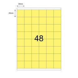35mm x 35mm Sarı Lazer Etiket - 