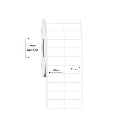 40mm x 20mm 2 li Bitişik PP Şeffaf Etiket - 1