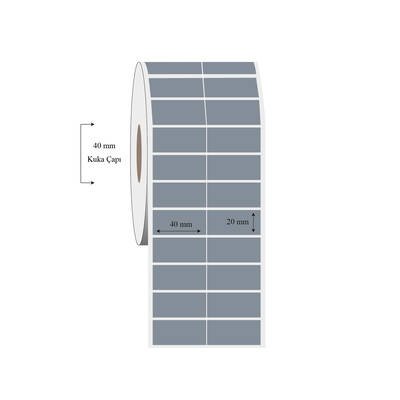 40mm x 20mm 2 li Bitişik Silvermat Etiket - 1
