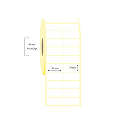 40mm x 20mm 2 li Bitişik Wellum Etiket - 