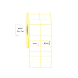40mm x 25mm 2 li Ayrık Kuşe Etiket - 