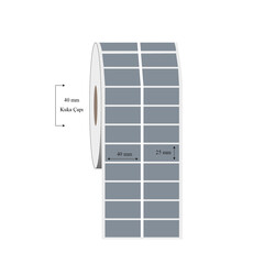 40mm x 25mm 2 li Ayrık Silvermat Etiket - 