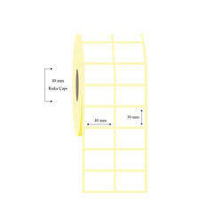 40mm x 25mm 2 li Ayrık Termal Etiket - 