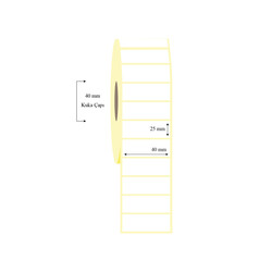 40mm x 25mm Tekli Kuşe Etiket - 