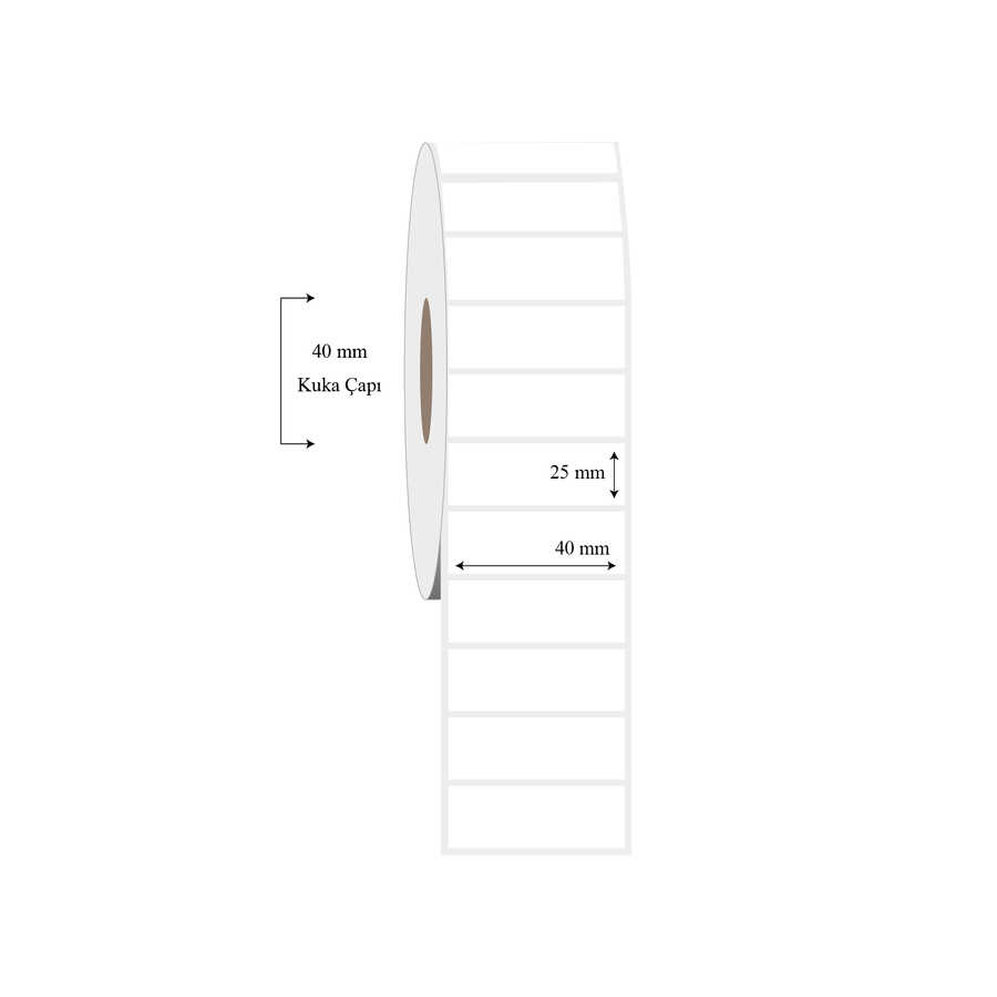 40mm x 25mm Tekli PP Şeffaf Etiket