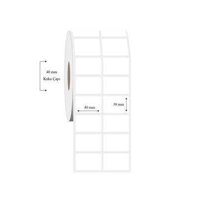 40mm x 30mm 2 li Ayrık PP Şeffaf Etiket - 1