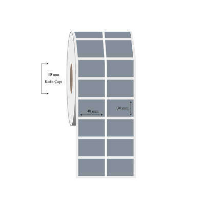 40mm x 30mm 2 li Ayrık Silvermat Etiket - 1